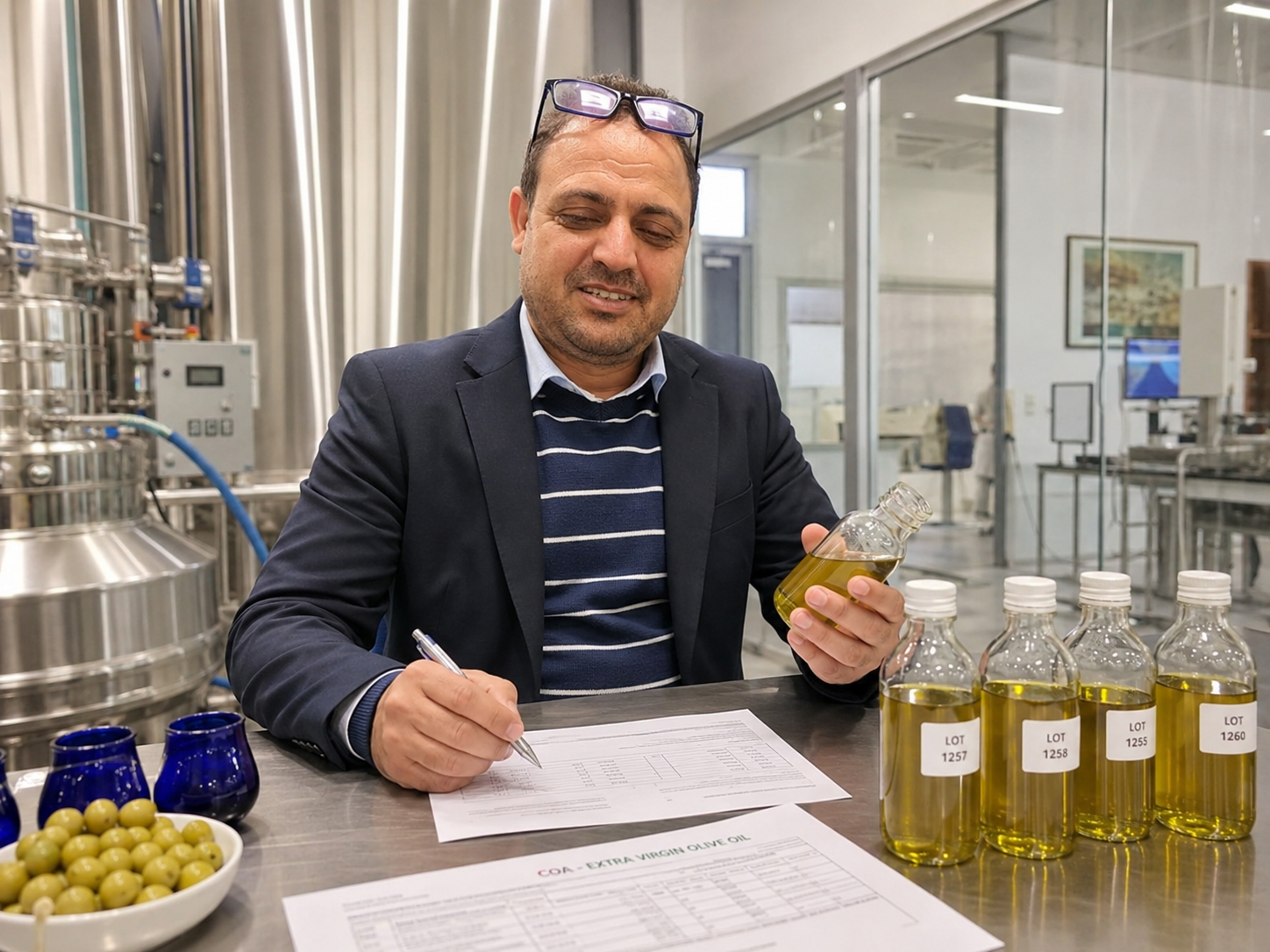 Contrôle qualité et validation de lots d’huile d’olive