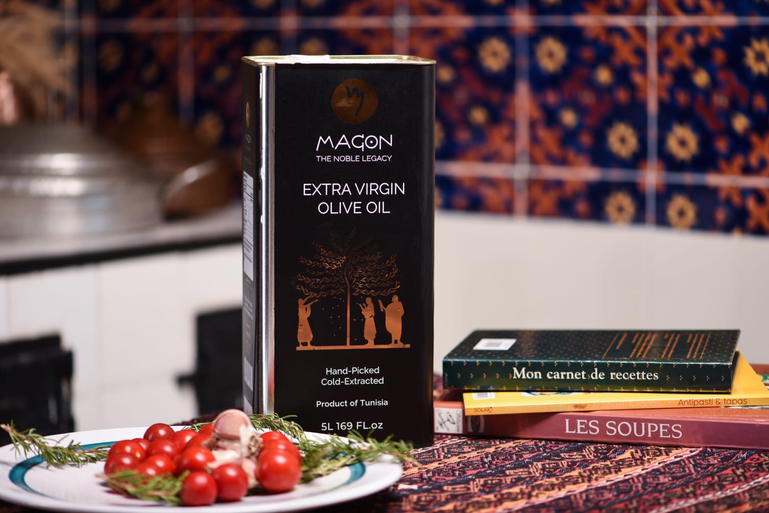 Bidon métal MAGON extra vierge en marque de distributeur